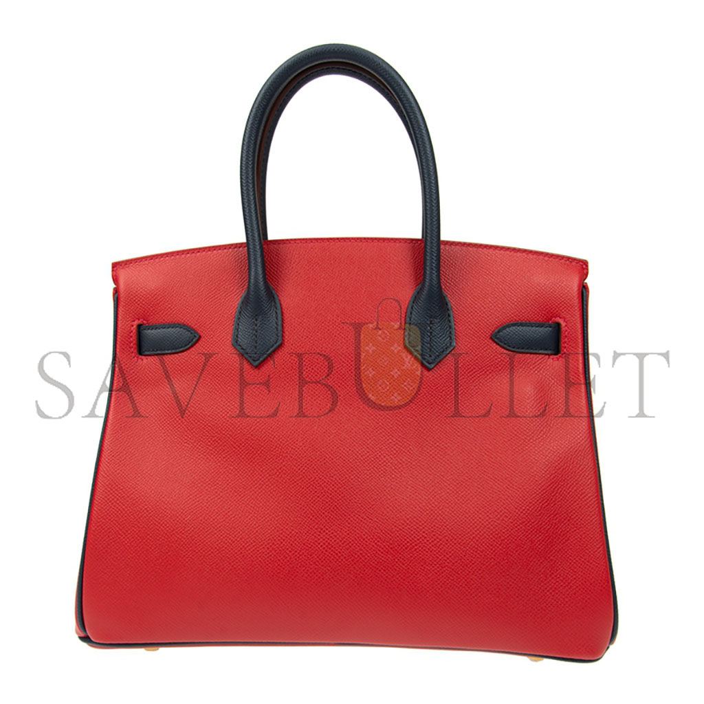 H**mes master birkin 30 epsom flag red with black and gold buckle bk30q576epcz (30*23*15cm)